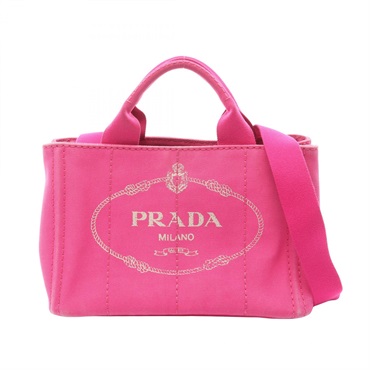 PRADA CANAPA Canapa 2Way Crossbody Tote Bag canvas Pink Used Women