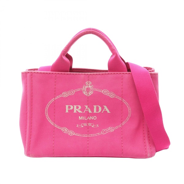 PRADA CANAPA Canapa 2Way Crossbody Tote Bag canvas Pink Used Women