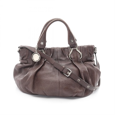 CELINE Pillow Small Shoulder Handbag leather Brown Used Women