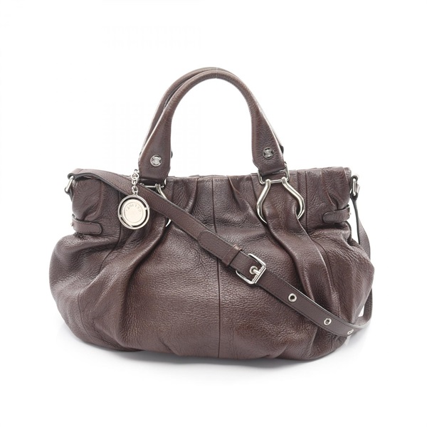 CELINE Pillow Small Shoulder Handbag leather Brown Used Women