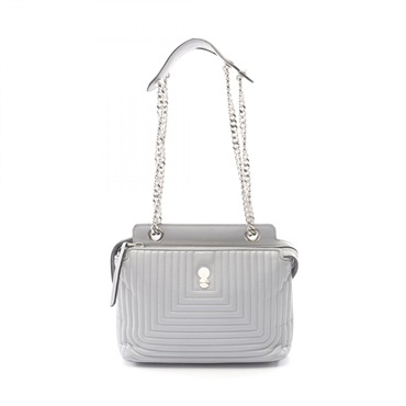 FENDI Dotcom Click Chain Shoulder Bag 8BN299 leather Blue Used Women