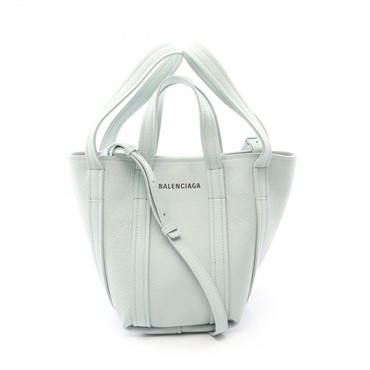 BALENCIAGA Everyday XS North South Shoulder Handbag 672793 leather Green Used