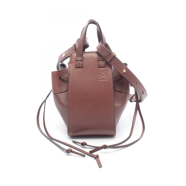 LOEWE mini hammock drawstring shoulder crossbody Handbag 62246 leather Brown