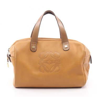 LOEWE Anagram Duffle Handbag leather Brown Used Women