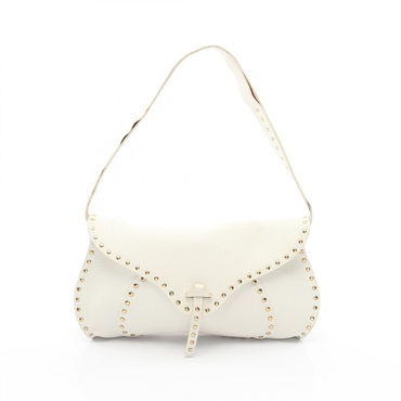 CELINE Studs Shoulder Handbag leather White Used Women