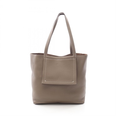 HERMES Cabasellier 46 Tote Shoulder Bag Clemence leather Gray Etoupe Grey Used W