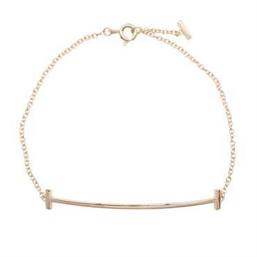TIFFANY＆CO T Smile Small Bracelet 18KRG Pink Rose Gold Used Women 17.5cm