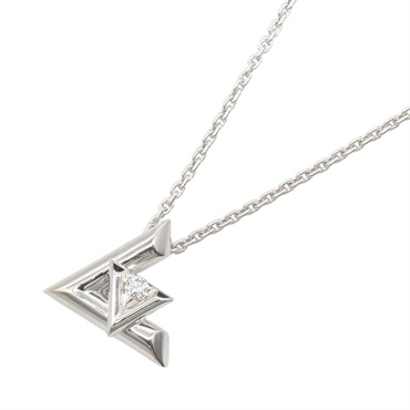 LOUIS VUITTON Pendentif Volt One GM Diamond Necklace 18KWG Gold Used unisex LV