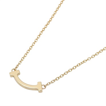 TIFFANY＆CO T Smile Mini Necklace 18KYG Yellow Gold Used unisex