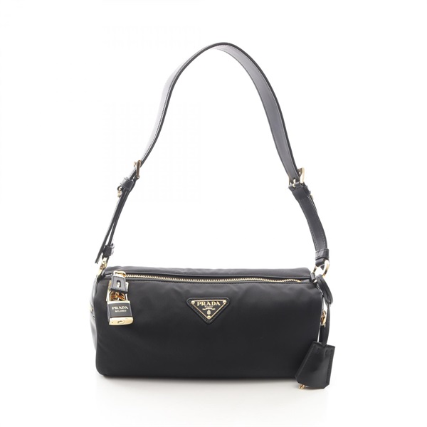PRADA TESSUTO + VITELLO Shoulder Bag 1BC233ODO2C8QF0002 Nylon leather Black NEW