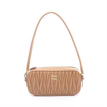 Miu Miu MATELASSE shoulder Handbag 5NE024AFPPF098L leather Brown NEW Women