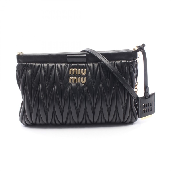 Miu Miu MATELASSE Shoulder crossbody Bag 5BH356VOLMN88F0002 leather Black NEW