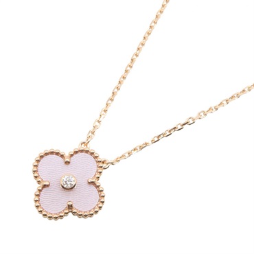 Van Cleef & Arpels Vintage Alhambra Mother-of-Pearl Diamond Pendant 18KRG Women