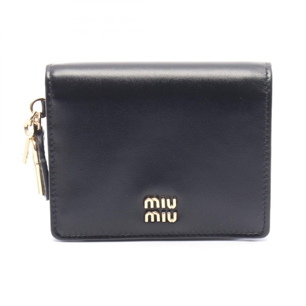 Miu Miu MATELASSE Bi-fold wallet Purse 5MV2042IGAF0002 leather Black NEW Women