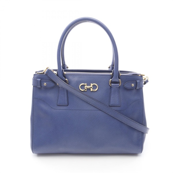 Salvatore Ferragamo Gancini Shoulder Handbag 21 D940 leather Blue Used Women