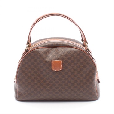 CELINE Macadam Handbag PVC coated canvas leather Brown Used Women