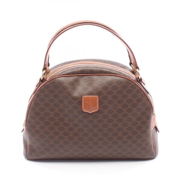 CELINE Macadam Handbag PVC coated canvas leather Brown Used Women