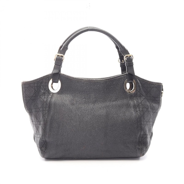 Christian Dior Canage Tote Hand Bag leather Black Used Women