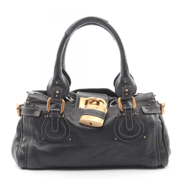 Chloe Paddington Shoulder Handbag leather Black Used Women