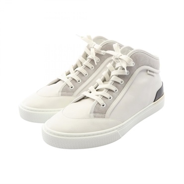HERMES Enjoy Sneakers Shoes leather canvas White Black Beige Used mens size 42