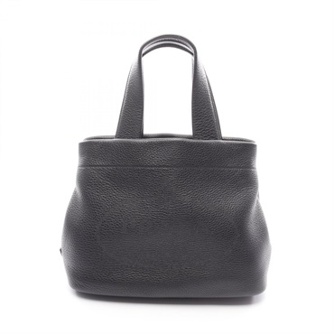 PRADA VIT DAINO Triangle logo Tote Handbag 1BG390 leather Black Used Women