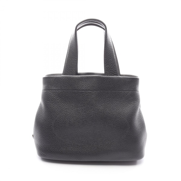 PRADA VIT DAINO Triangle logo Tote Handbag 1BG390 leather Black Used Women