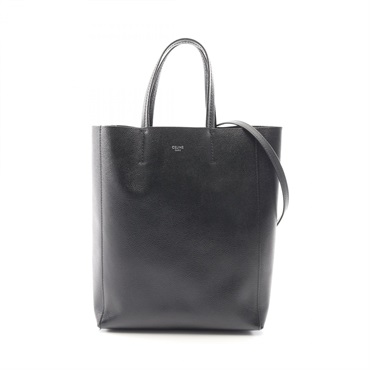 CELINE Vertical Small Cabas Shoulder Tote Bag 176183 leather Black Used Women
