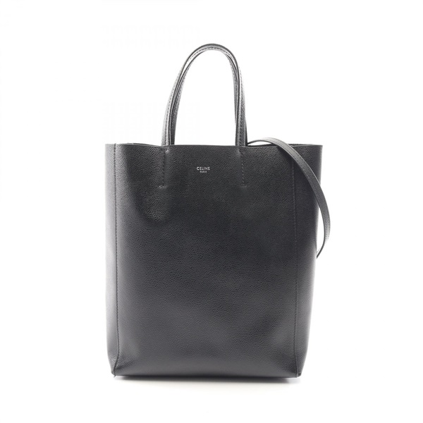 CELINE Vertical Small Cabas Shoulder Tote Bag 176183 leather Black Used Women