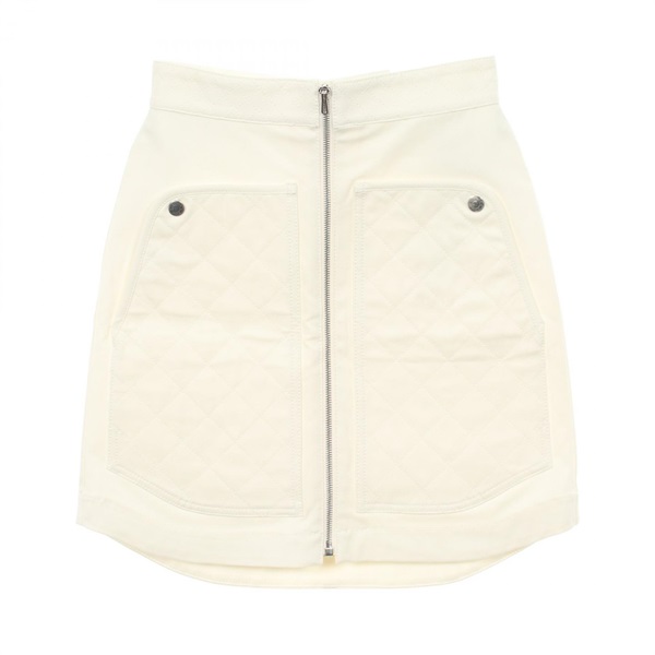 HERMES DIAMANT EQUESTRE Mini Skirt #34 5E0356DQ cotton White Women