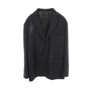 HERMES Tailored Jacket wool cashmere Black Used mens size 50