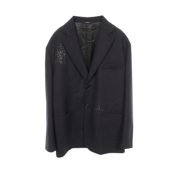 HERMES Tailored Jacket wool cashmere Black Used mens size 50