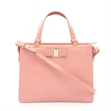 Salvatore Ferragamo Vala Ribbon Shoulder Crossbody Handbag leather Pink Used