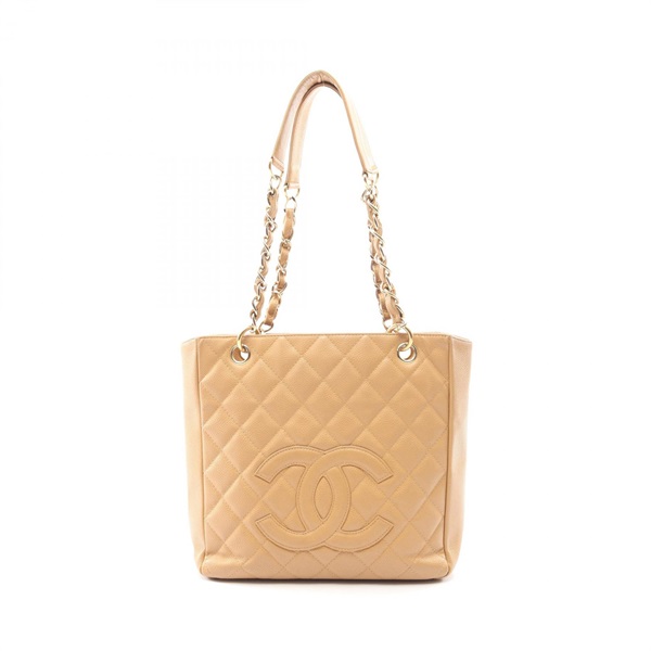 CHANEL Matelasse PST Chain Tote Bag A20994 Calfskin Beige GHW Used Women