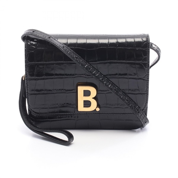 BALENCIAGA B. Crossbody Shoulder Bag 618156 Patent leather Black Used Women