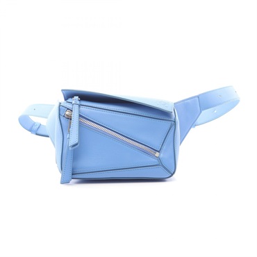 LOEWE Puzzle Bumbag Mini Crossbody Waist Belt bag B510U89X02 leather Blue Used