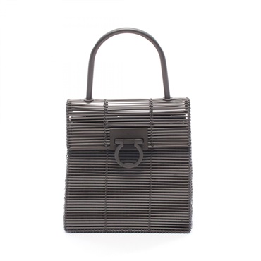 Salvatore Ferragamo Gancini Handbag 21 8840/90 metal Black Used Women