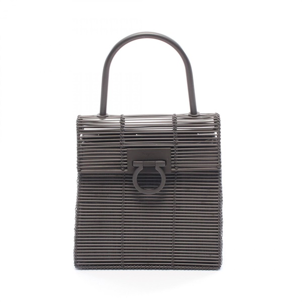 Salvatore Ferragamo Gancini Handbag 21 8840/90 metal Black Used Women