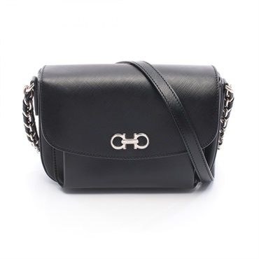 Salvatore Ferragamo Sandrine Small Double Gancini chain Shoulder Bag leather BK