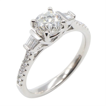 JEWELRY Diamond Ring 14KWG White Gold Used women US size 7