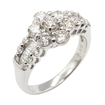 JEWELRY Diamond Ring Pt900 Platinum Used women US size 6.75