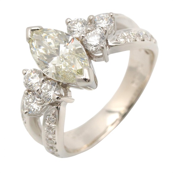 JEWELRY Diamond Ring Pt900 Platinum Used women US size 5.75