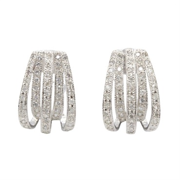 JEWELRY Diamond Pierced earrings 18KWG White Gold Used women