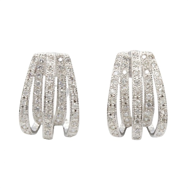 JEWELRY Diamond Pierced earrings 18KWG White Gold Used women