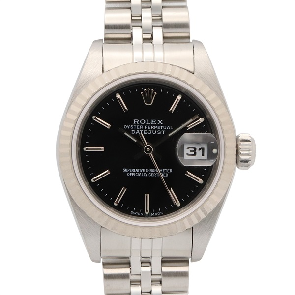 ROLEX Datejust P Wrist Watch 79174 Automatic 18KWG White Gold SS Used Women