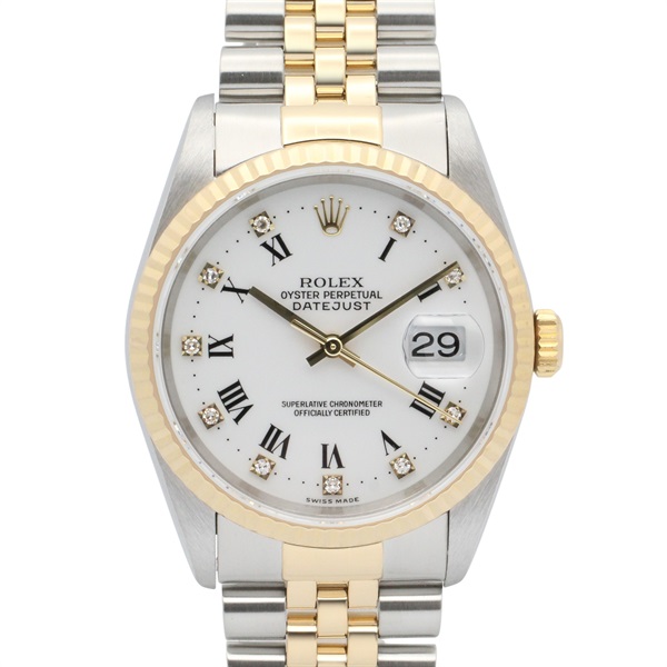 ROLEX Datejust 10P Diamond U series Wrist Watch 16233G Automatic winding K18 (Yellow Gold) Stainless