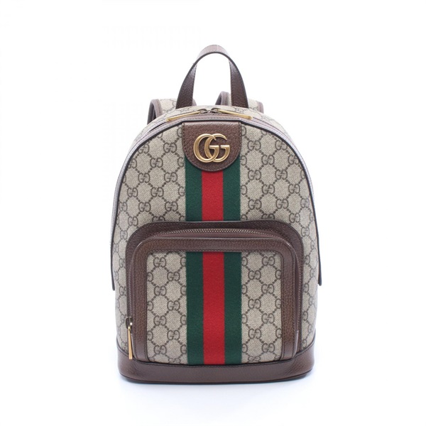 GUCCI Ophidia GG Supreme Rucksack Backpack canvas leather Beige Brown Used