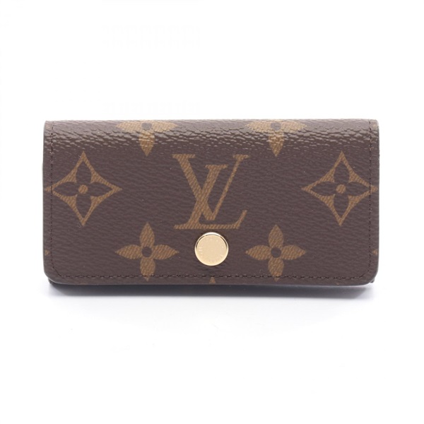 LOUIS VUITTON Multicles4 key holder M69517 Monogram canvas Brown Used Women LV