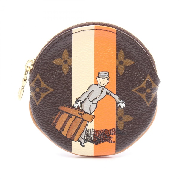 LOUIS VUITTON Porte-monnaie Ron Coin Purse Wallet M60037 Monogram Groom Used LV