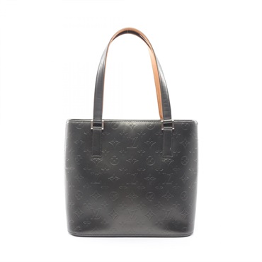 LOUIS VUITTON Stockton Shoulder Handbag M55112 Monogram Matt leather Black Used