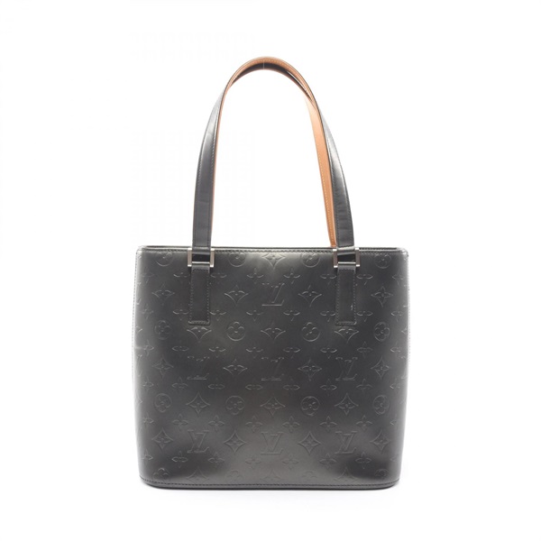 LOUIS VUITTON Stockton Shoulder Handbag M55112 Monogram Matt leather Black Used